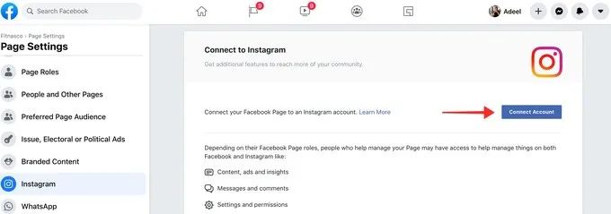 将Instagram帐户链接Facebook业务页面